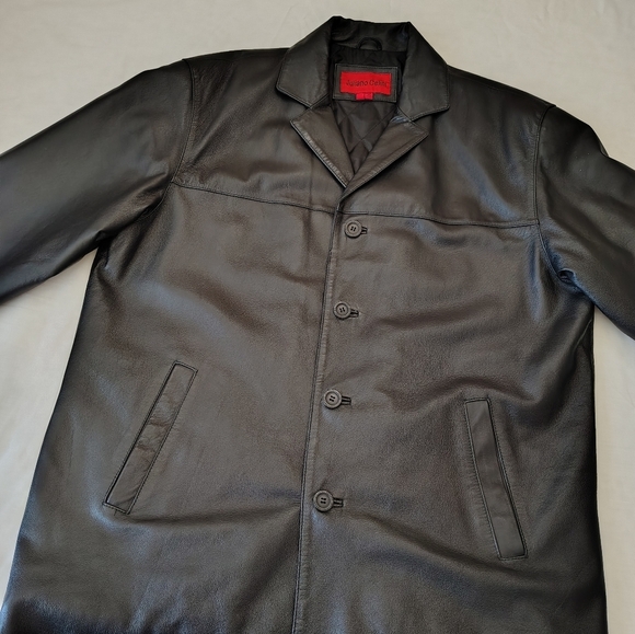 Juliano Celini Men's Black Leather Jacket Size XL